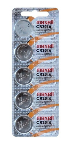 Pack X5 Pila Botón Maxell Japón Cr2016 3v Control Calculador