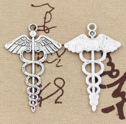 Dije Esculapio Caduceo De Hermes Símbolo Medicina Doctor