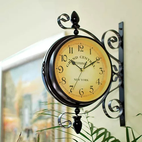Reloj Retro De Metal Para Estación De Tren, Vintage, Antiguo