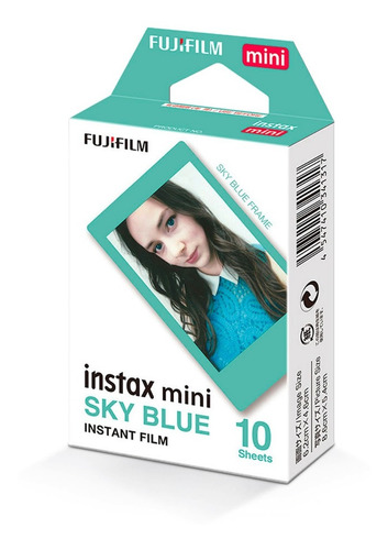 Papel Fotográfico Instax Mini Sky Blue 62x46mm Fujifilm 10un
