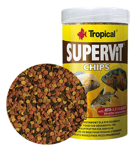 Ração Tropical Supervit Chips 52g Para Todos Peixes