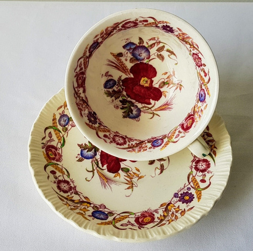 Taza Y Plato De Té Porcelana Inglesa Wedgwood Cornflower (Usado)