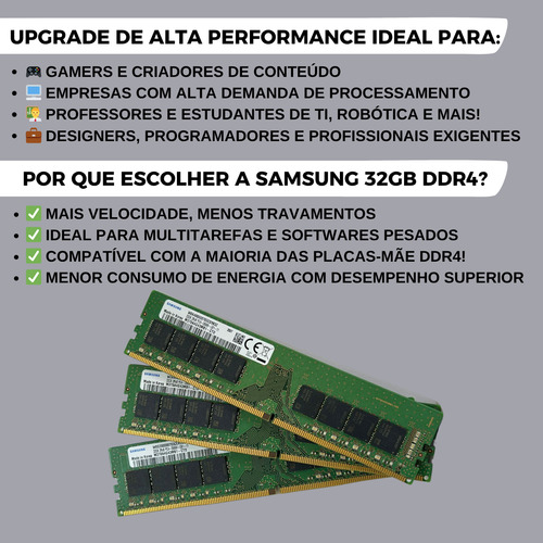 Memória Servidor E Kit Xeon 32gb Samsung 3200mhz Server Dell