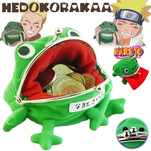 Monedero De Ranita Verde De Peluche, Super Cute! Naruto!!