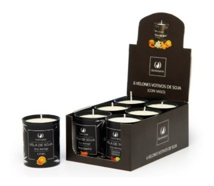 Kit X 6 Velas Cera De Soja Aromática Votiva 6 Aromas 60gr.