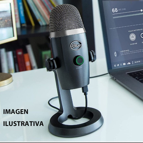 Micrófono Blue Yeti Nano condensador omnidireccional shadow grey
