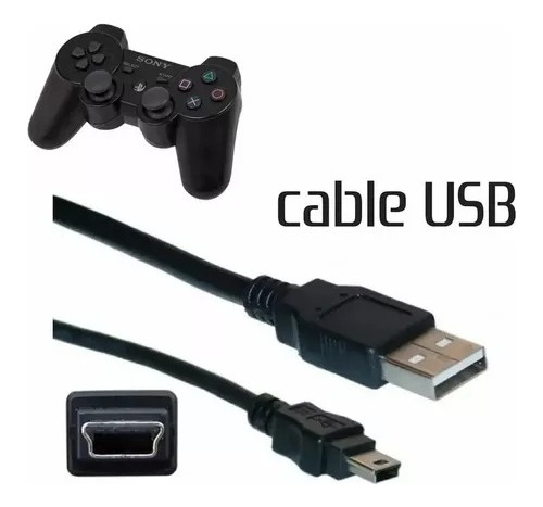 Cable Usb A Mini Usb Carga Joystick Ps3 Meda Flores