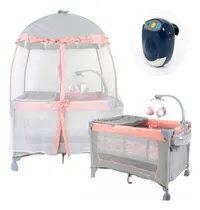 Comprar Cuna Corral Bebe Musical Con Juguetes Tul Completo Babyhappy