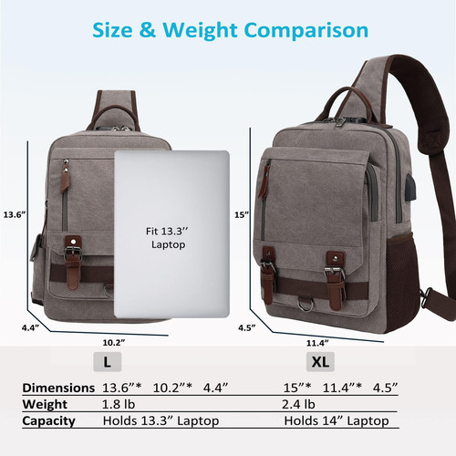 Basicpower Messenger Bag Canvas Sling Crossbody Mochila Para