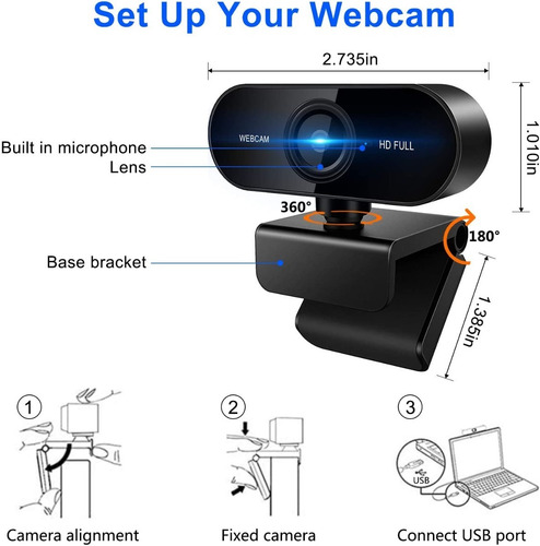 Cámara Web Full Hd 1080p Usb Con Micrófono