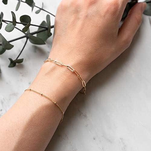 Iefwell Pulseras De Oro Delicadas Para Mujer, Cadena De Esla