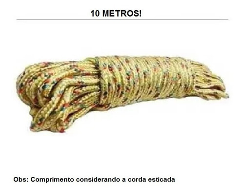 Corda De Poliéster 6mm Para Amarração De Varal E Carga Corda