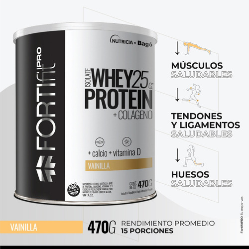 Imagen 2 de 5 de Fortifit Pro Whey Protein Isolate Pack X 2 Unidades