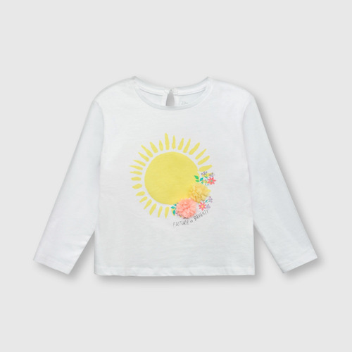 Polera De Bebe Niña Sol Blanca (3 A 36 Meses)