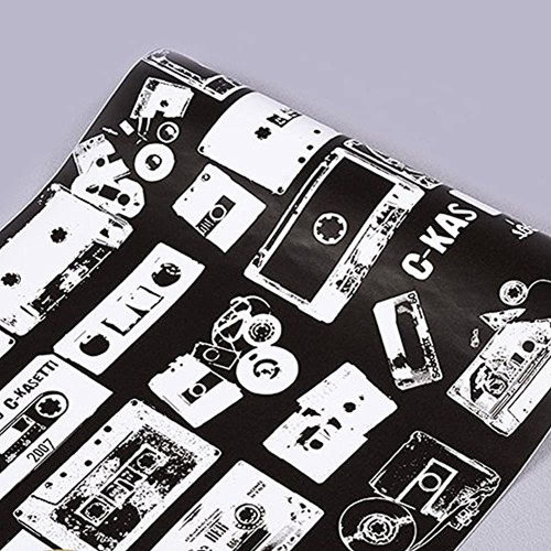 Simplelife4u Negro Blanco Contacto Papel Retro Casete Estant