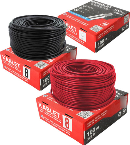 Pack 3x: Rollos Cable Calibre 8 Thw De 100m Por Caja Casas