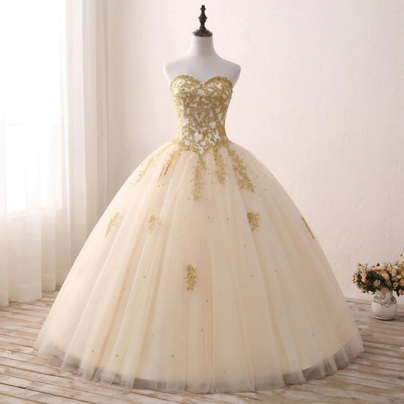 Hermoso Vestido Dorado Xv Años Princesa Barato Exclusivo | Meses sin intereses Hermoso Vestido Dorado Xv Años Princesa Barato Exclusivo | Meses sin intereses