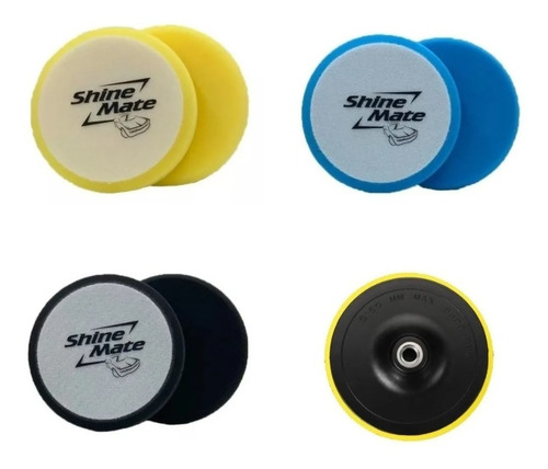 Imagen 1 de 8 de Kit Backing Plate + 3 Pads De Pulido 5 Pulgadas 3d Allshine