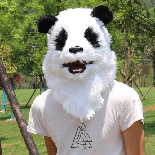 Nova Máscara De Panda Cos Head, Brilhante, Com Design Ani
