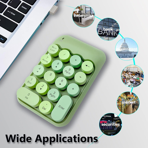 Z Teclado Numérico Sem Fio Mofii X910 Portátil 2,4 Ghz Verde