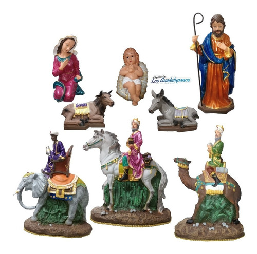 Pesebre Biblico Caucho 45 Cm 9 Pz