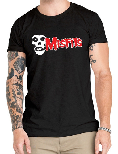 Polera Misfits Skull Rock Punk Algodón Orgánico Mus81