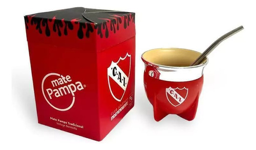 Mate Pampa Tradicional Independiente Boca Abierta + Bombilla