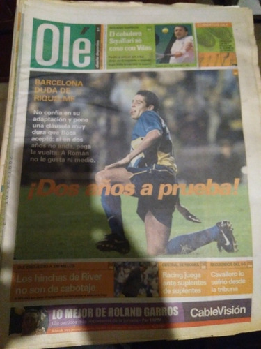Diario Ole 1/6/2001 Riquelme (Usado)