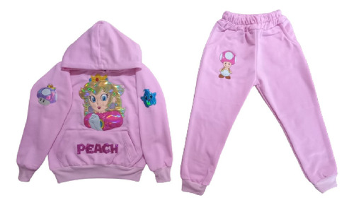 Conjunto Pants Niña Bebe  Sudadera Princesa Peach