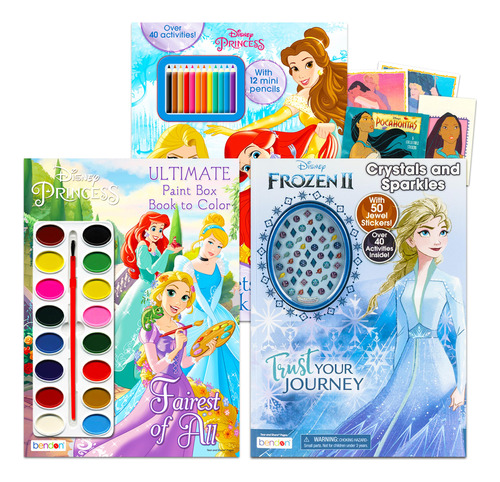 Disney Princess - Juego De 3 Libros Para Colorear Y Activid.