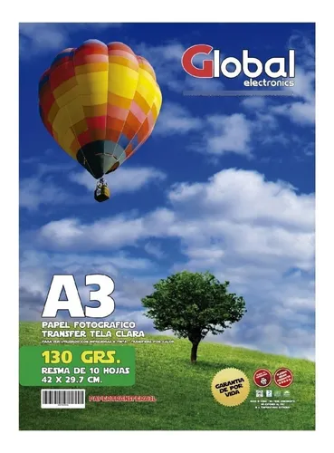 Papel Transfer Telas Claras A3 10 Hojas 130gr