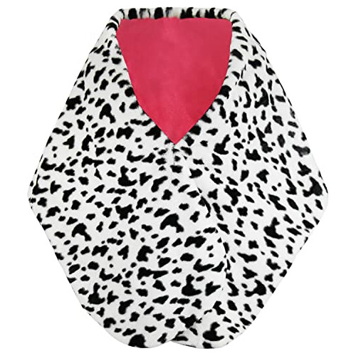 Disfraz Cruella Deville Mujer Cosplay Halloween Bufanda Negra Y Blanca Sl007