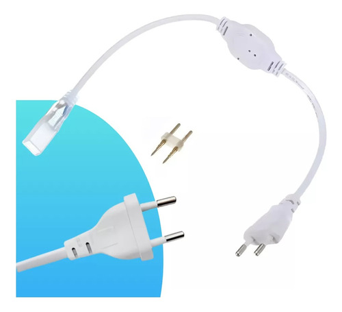 5 Conector Plug Tomada Fonte Mangueira Led 5050 Chata Bivolt