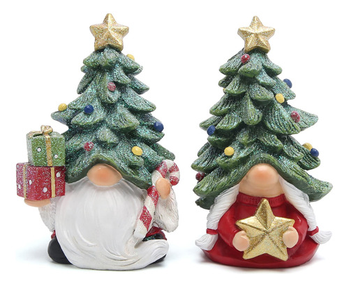 Figuras De Gnomos Decorativos Navideños Set De 2 Para Árbol