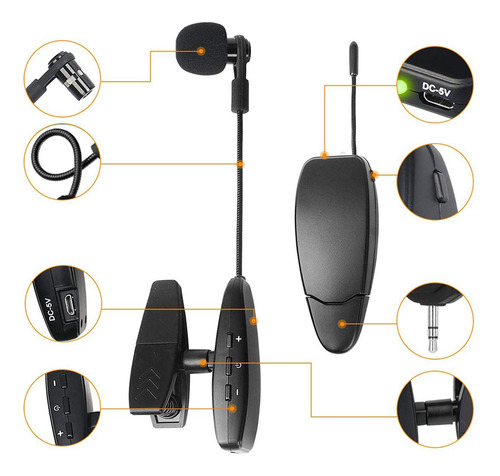 De Micrófono De Instrumentos Micrófono Recargable