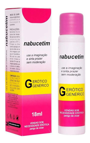 Gel Nabucetim 18ml Secret Love, Sabor Morango Ótimo Pra Oral Sabor Morango