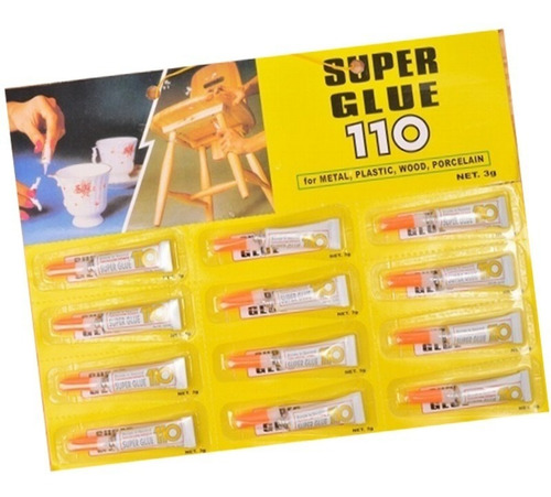 Imagen 1 de 5 de Pack Pegamento Universal Madera Metal Plastico Porcelana X12