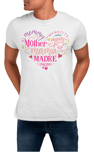 Playera Corazón Mom Mamá Poliester Niño / Adulto