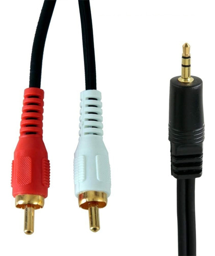 Cable De Audio 1 A 2 De 10 Metros - 2 Rca A Plug De 3,5mm