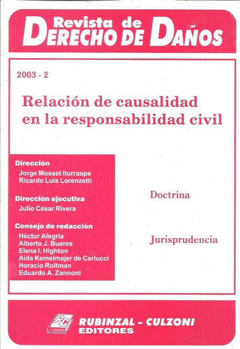 Relacion De Causalidad En Responsabilidad Civil - Lorenzett