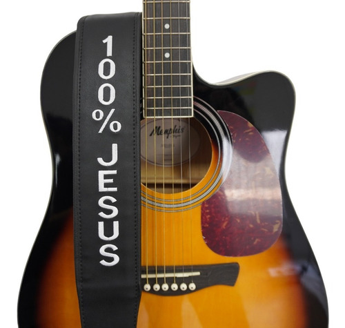 Correia Para Violão E Guitarra Basso 100% Jesus Tipo Premium