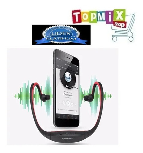 Auriculares inalámbricos deportivos con tarjeta SD Mp3 Academia, color negro