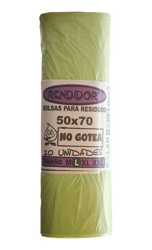 480 Bolsas De Residuo Verde Reforzada 50x70 Consorcio Basura