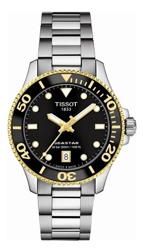 Reloj Tissot Seastar 1000 36mm Para Hombre De Acero Ss Color de la