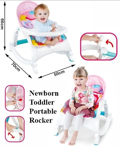 Imagen 3 de 5 de Silla Mecedora Comedor Portátil Para Bebé Vibración Relajant