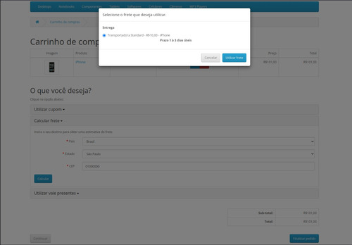 Plugin De Cálculo De Frete Opencart V3