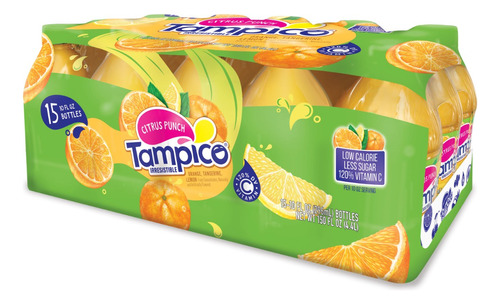 Jugos Tampico Citrus Punch Paquete Con 15 Piezas De 296 Ml