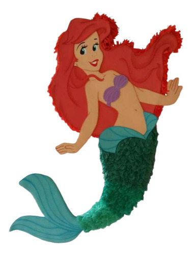 Piñata Princesas Bella Jasmine Aurora Ariel Rapunzel Rojo Princesa Ariel La Sirenita Rayas Grande