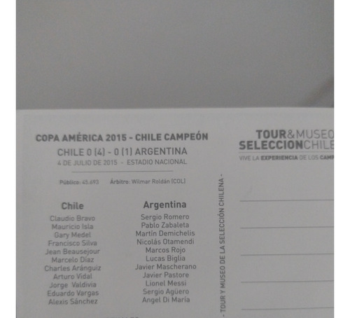 Postal Copa América Chile 2015