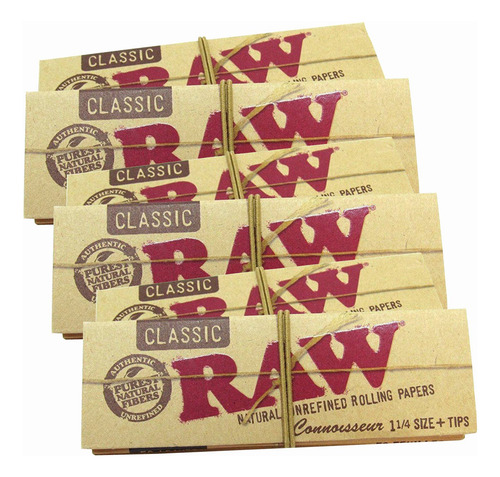 Rolling Paper Raw Classic Connoisseur 1.25 1 1/4 Con Puntas